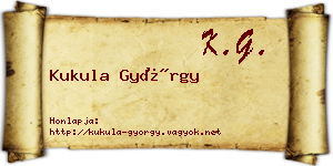 Kukula György névjegykártya